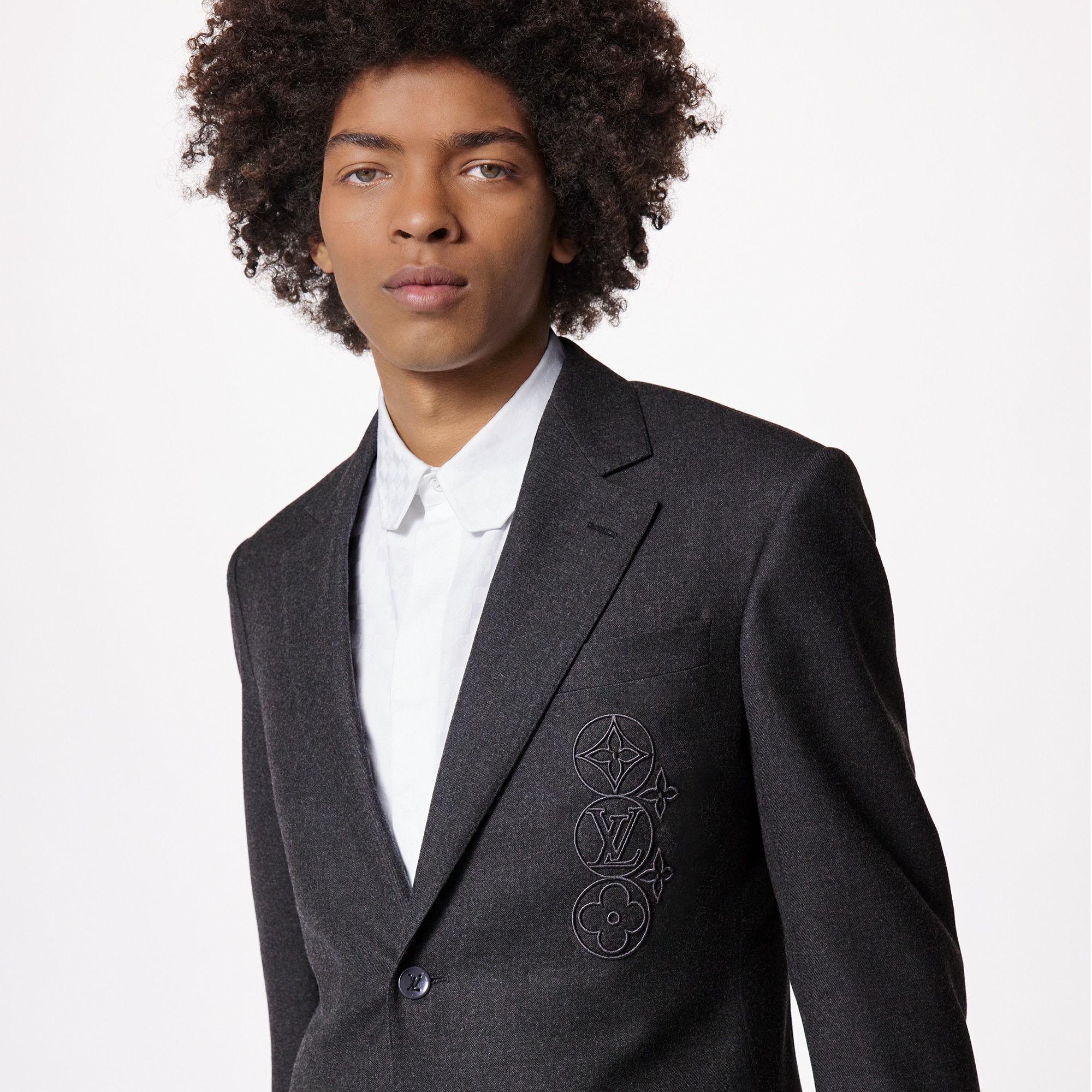 Monogram Embossed SingleBreasted Pont Neuf Jacket ReadytoWear